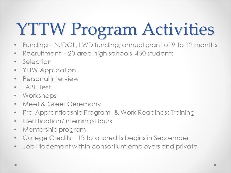 Youth Transitions to Work (YTTW) Certified Nursing Assistant and Physical Therapy Aide Programs